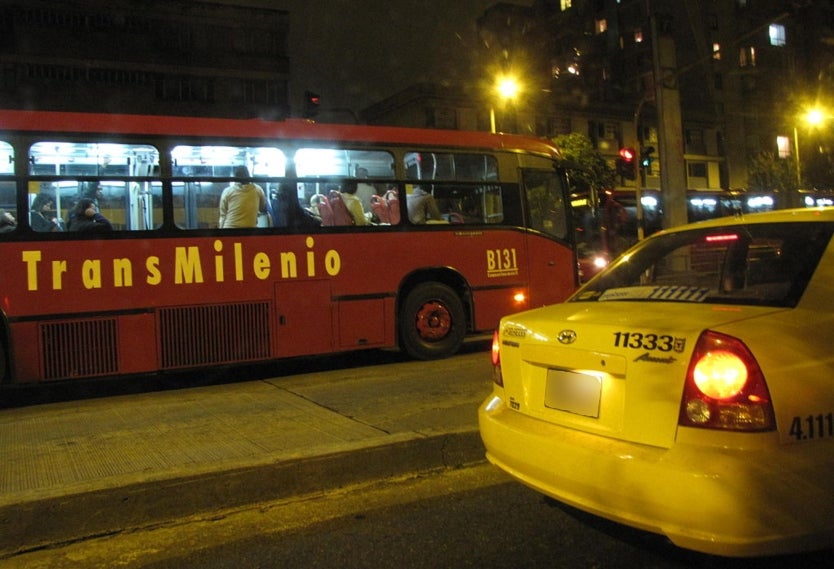 Taxi de noche en Bogotá