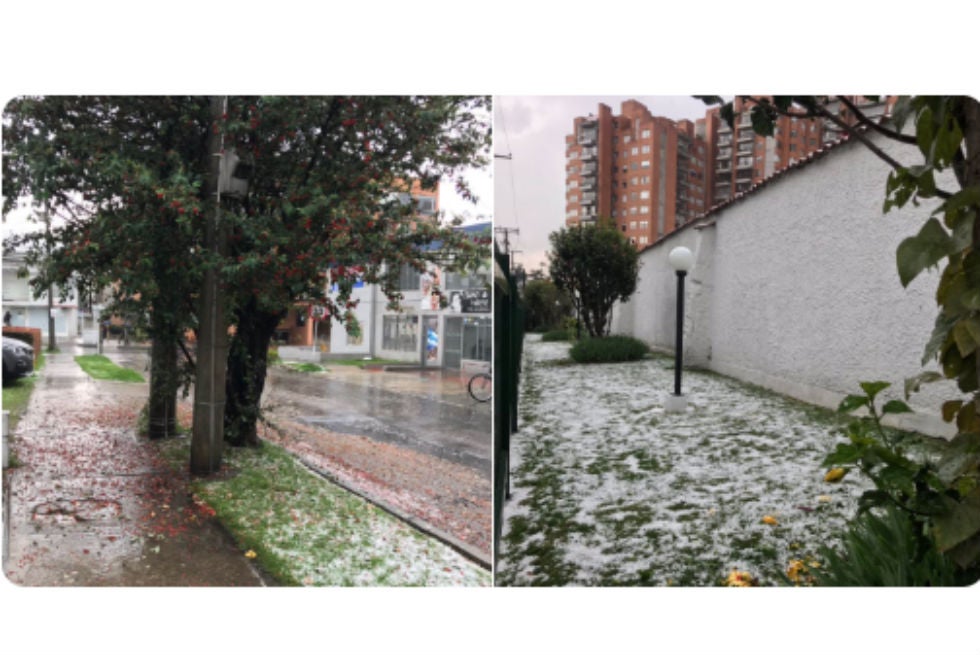 Así fue la granizada en Bogotá
