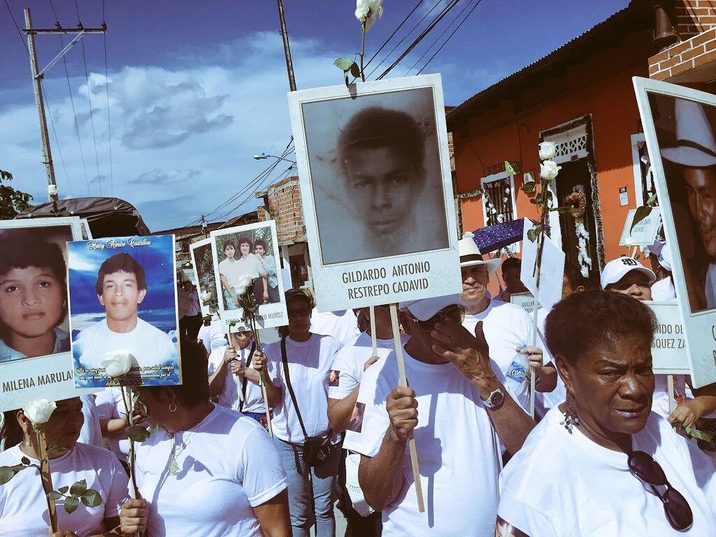 Sobrevivientes de la masacre de Segovia.