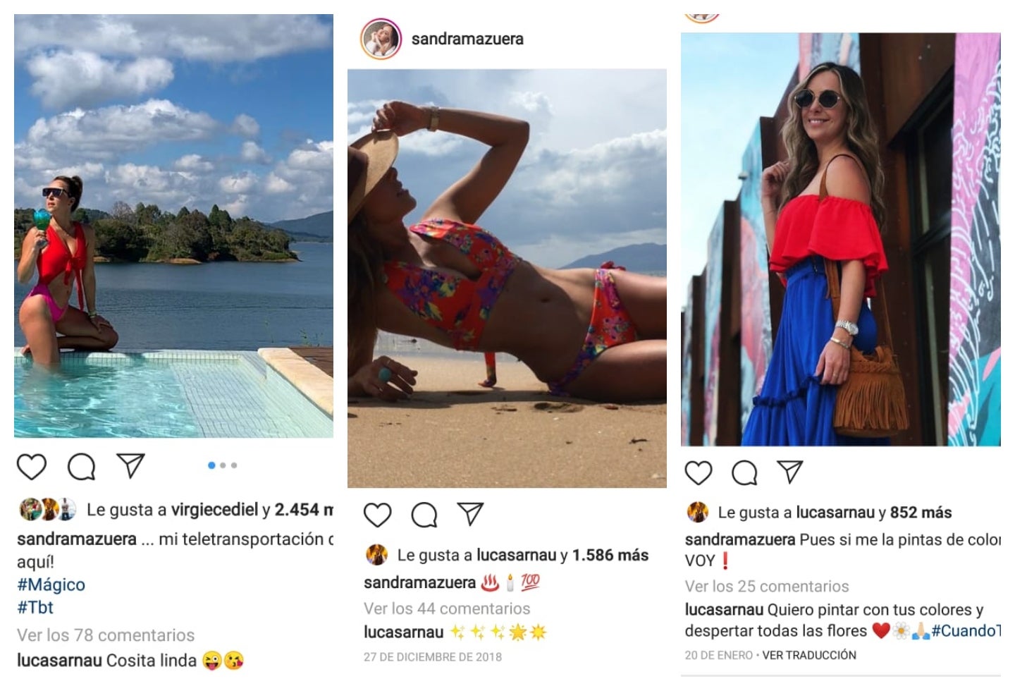 Mensajes entre Lucas Arnau y Sandra Mazuera