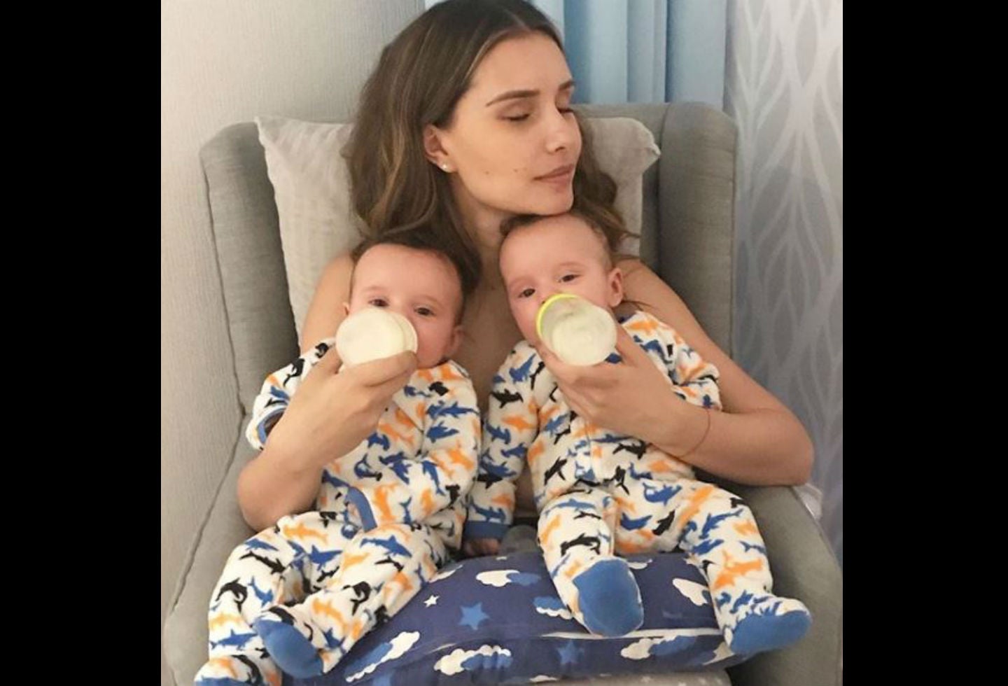 María Clara Rodríguez y sus mellizos.