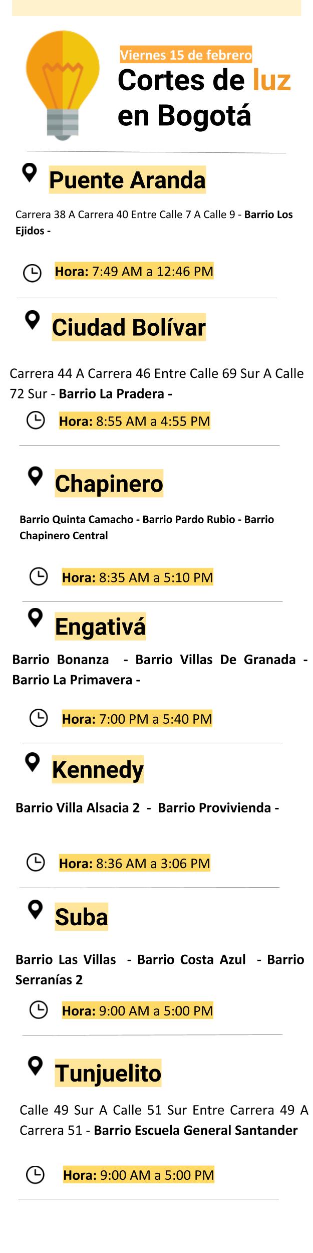 Plantilla de cortes de luz