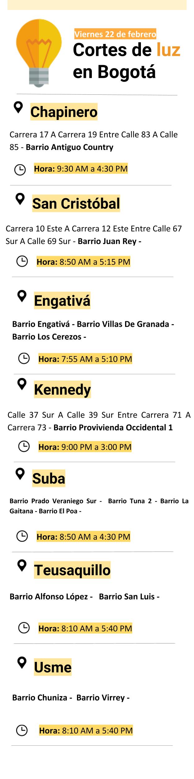 Plantilla cortes de luz