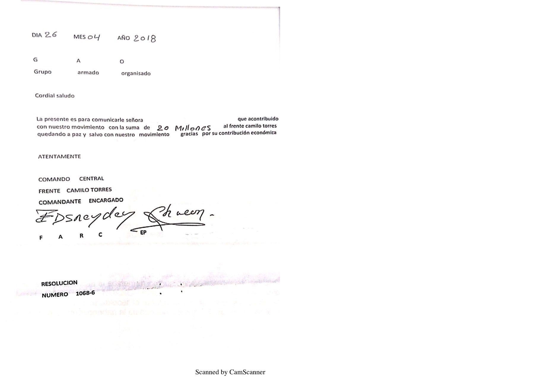 Asu extorsionaban delincuentes de las disidencias de las Farc