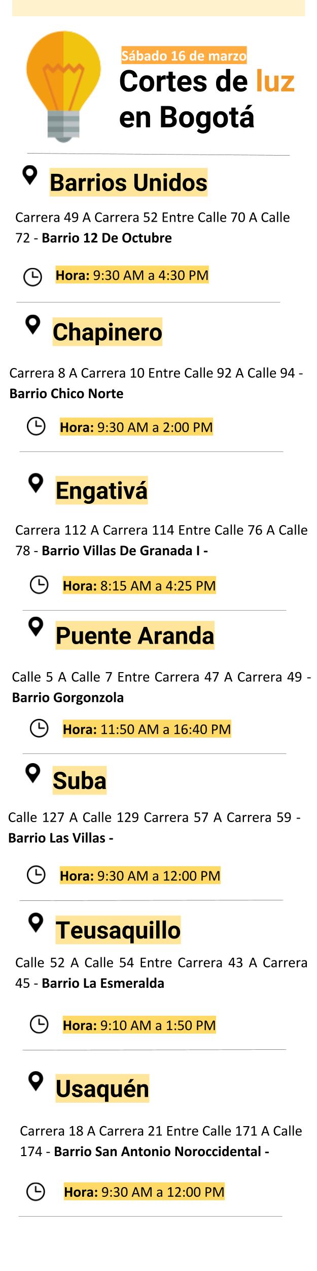 Plantilla cortes de luz