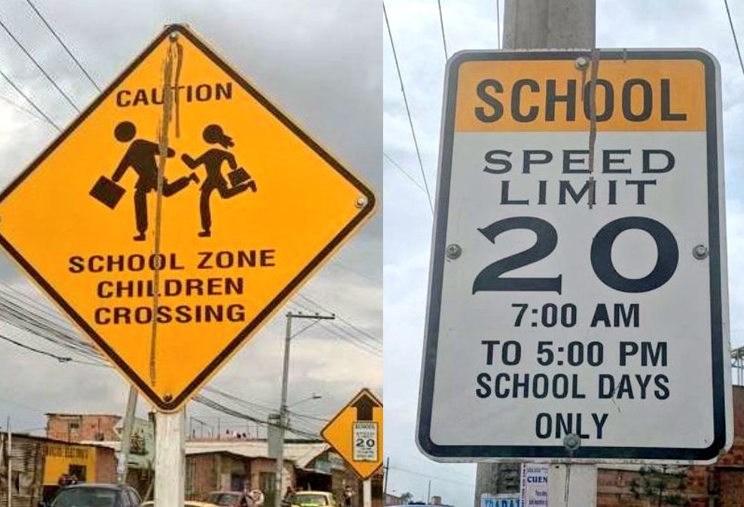 Señales de tránsito en inglés en Bosa