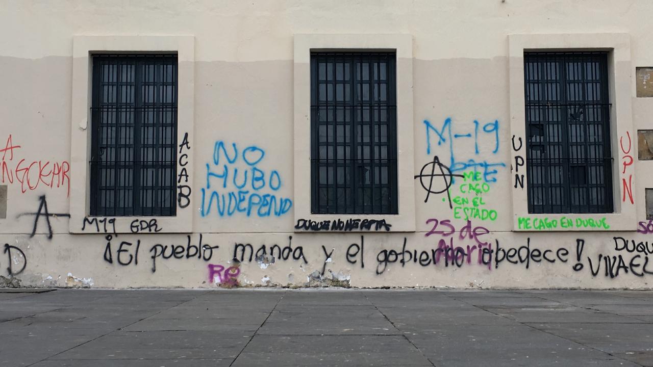 La Plaza de Bolívar, en Bogotá, luego de las manifestaciones