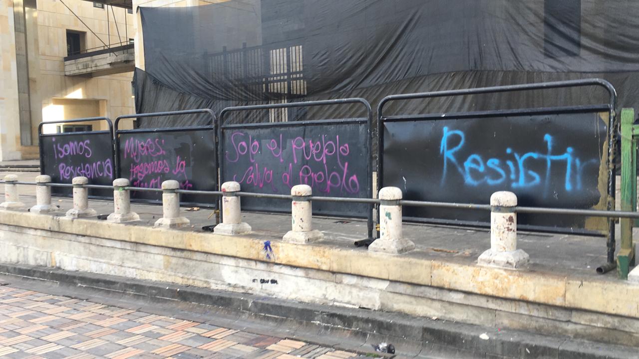 La Plaza de Bolívar, en Bogotá, luego de las manifestaciones