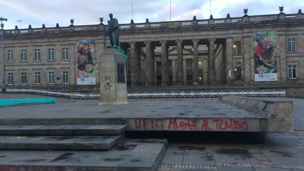 La Plaza de Bolívar, en Bogotá, luego de las manifestaciones
