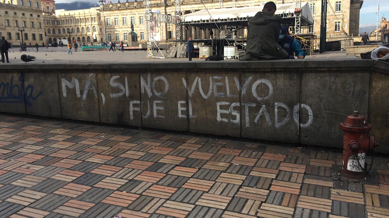 La Plaza de Bolívar, en Bogotá, luego de las manifestaciones