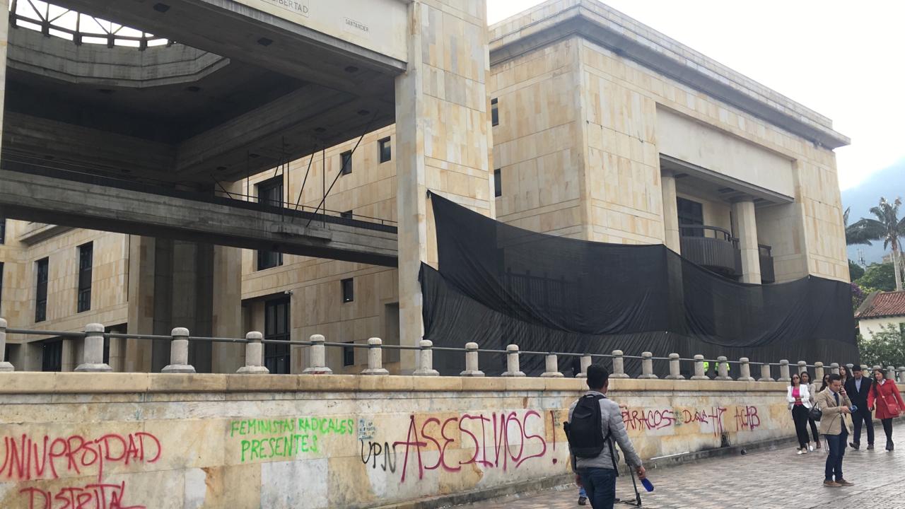 La Plaza de Bolívar, en Bogotá, luego de las manifestaciones