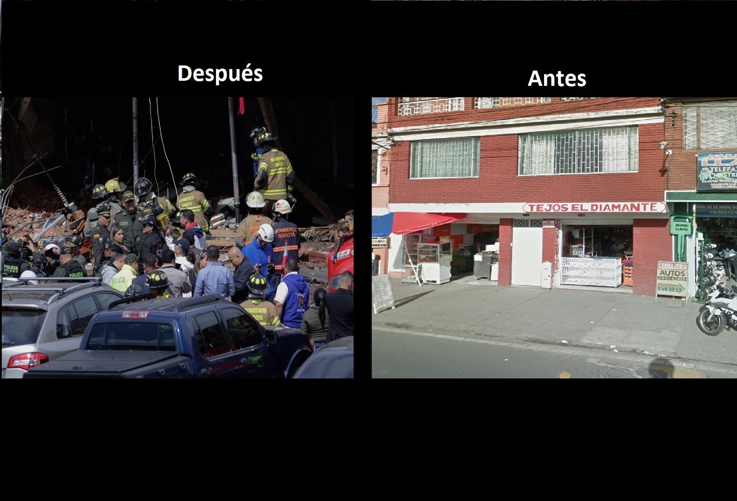 Antes y después de la explosión del barrio La Estrada