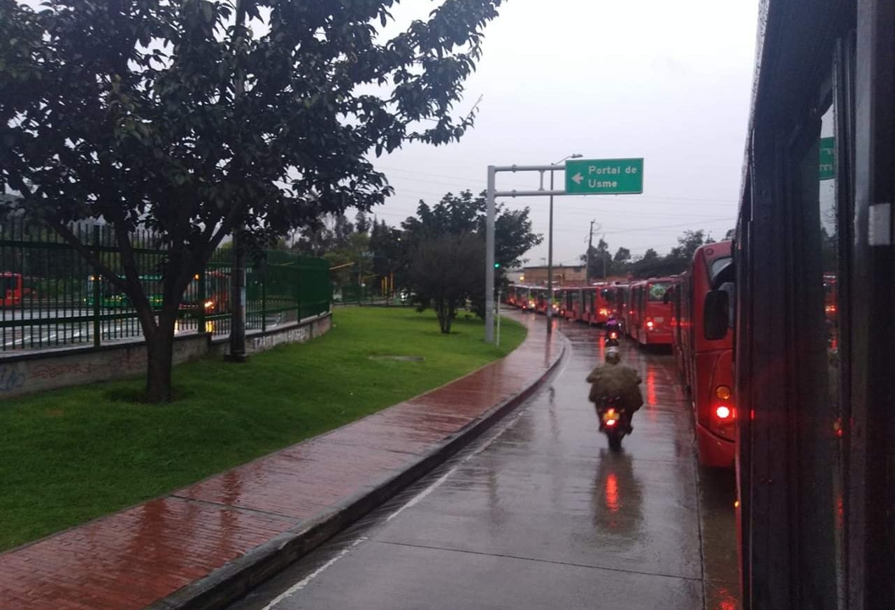 Trancón en Portal Usme