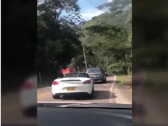 Porsche accidentado en Cundinamarca