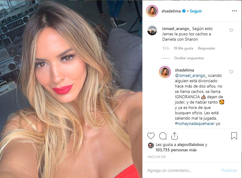 Respuesta de Shanon de Lima en Instagram