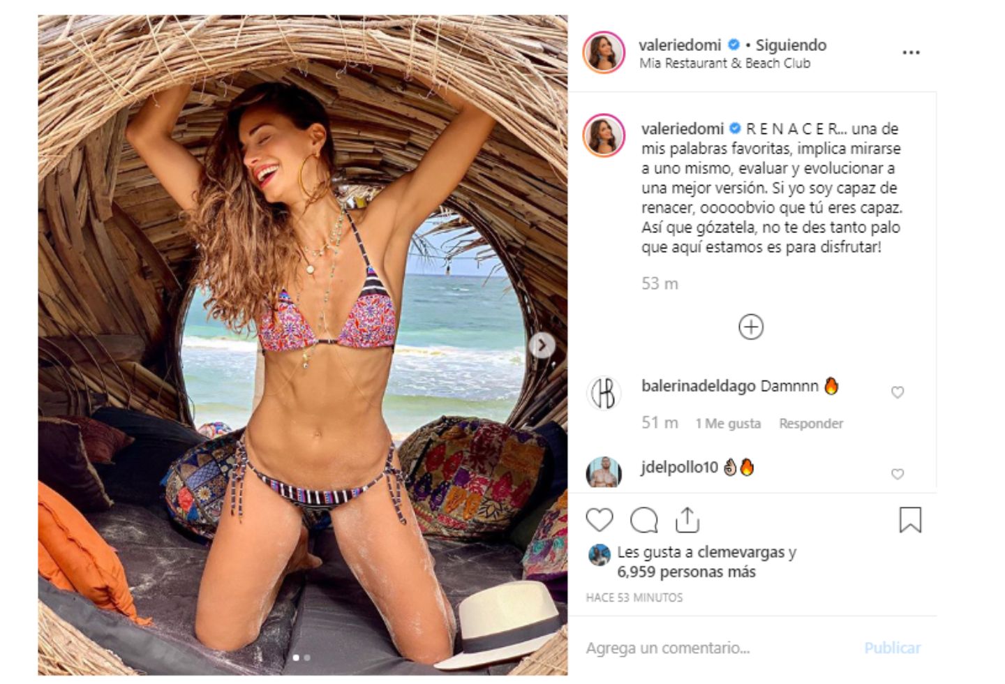 Valerie Domínguez se ve en esta imagen extremadamente delgada.