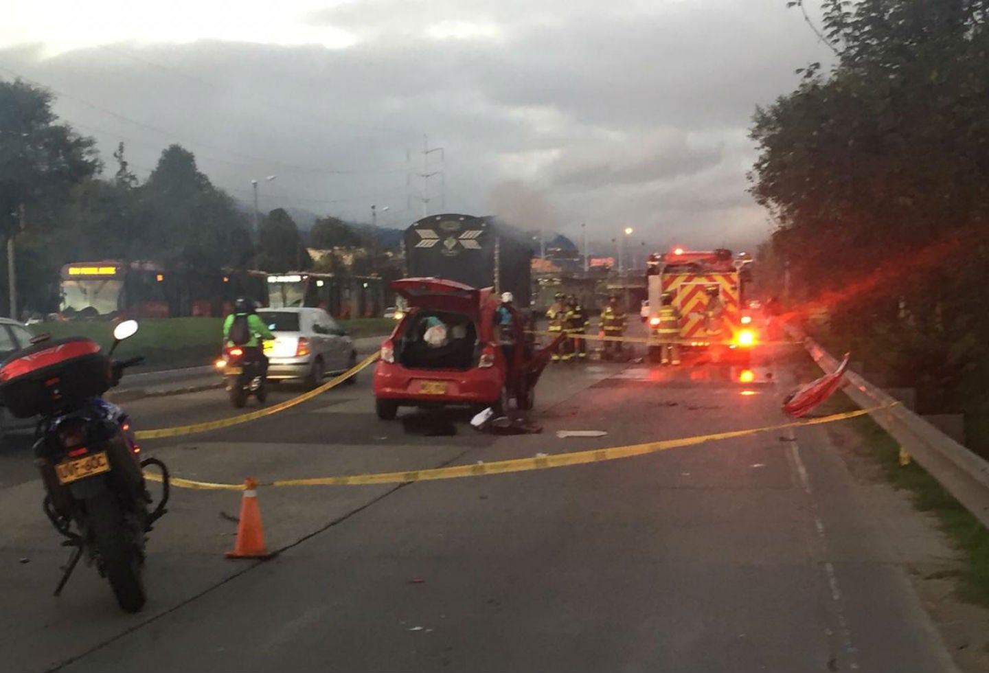 Accidente en la Autopista Norte con Calle 153