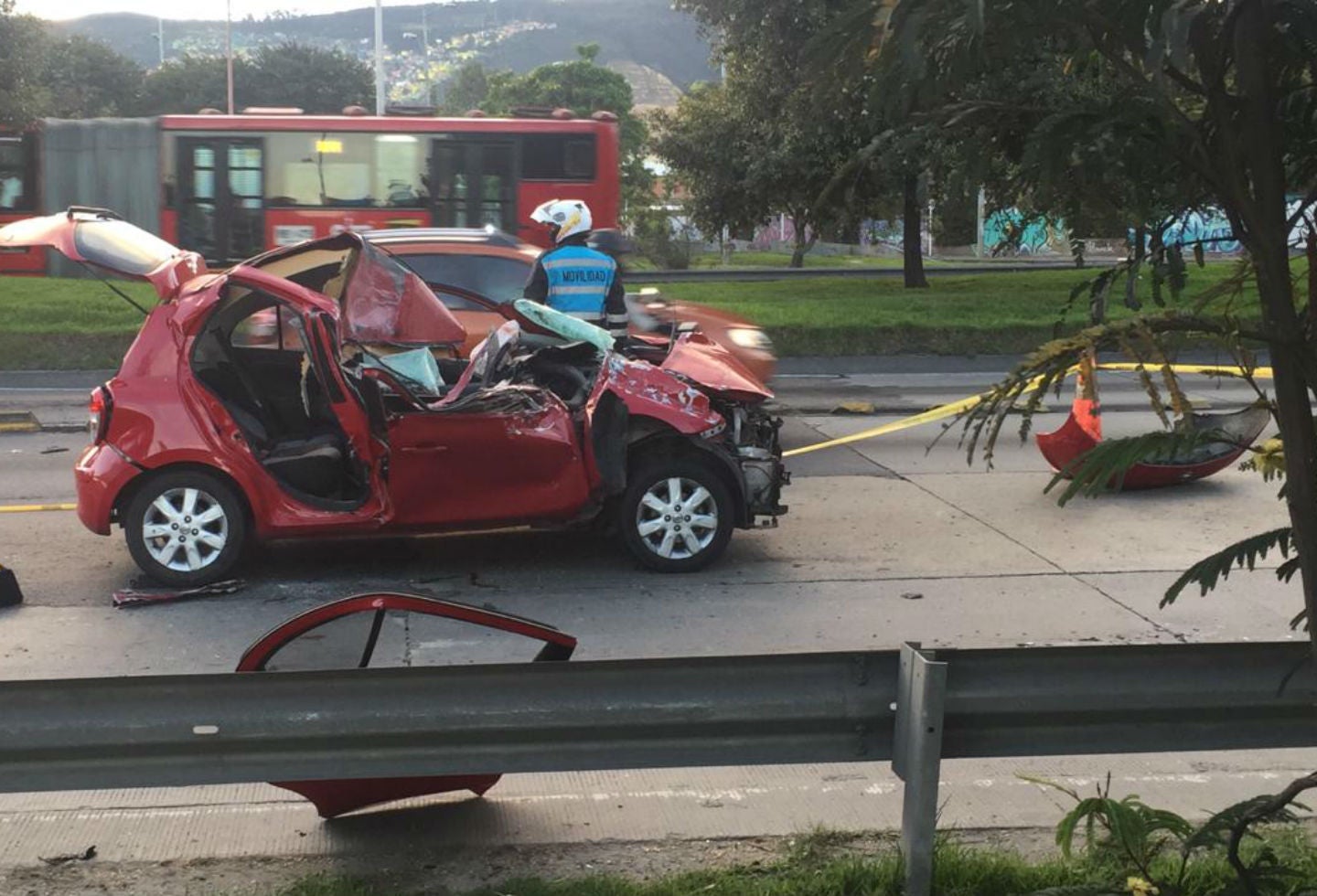 Accidente en la Autopista Norte con Calle 153