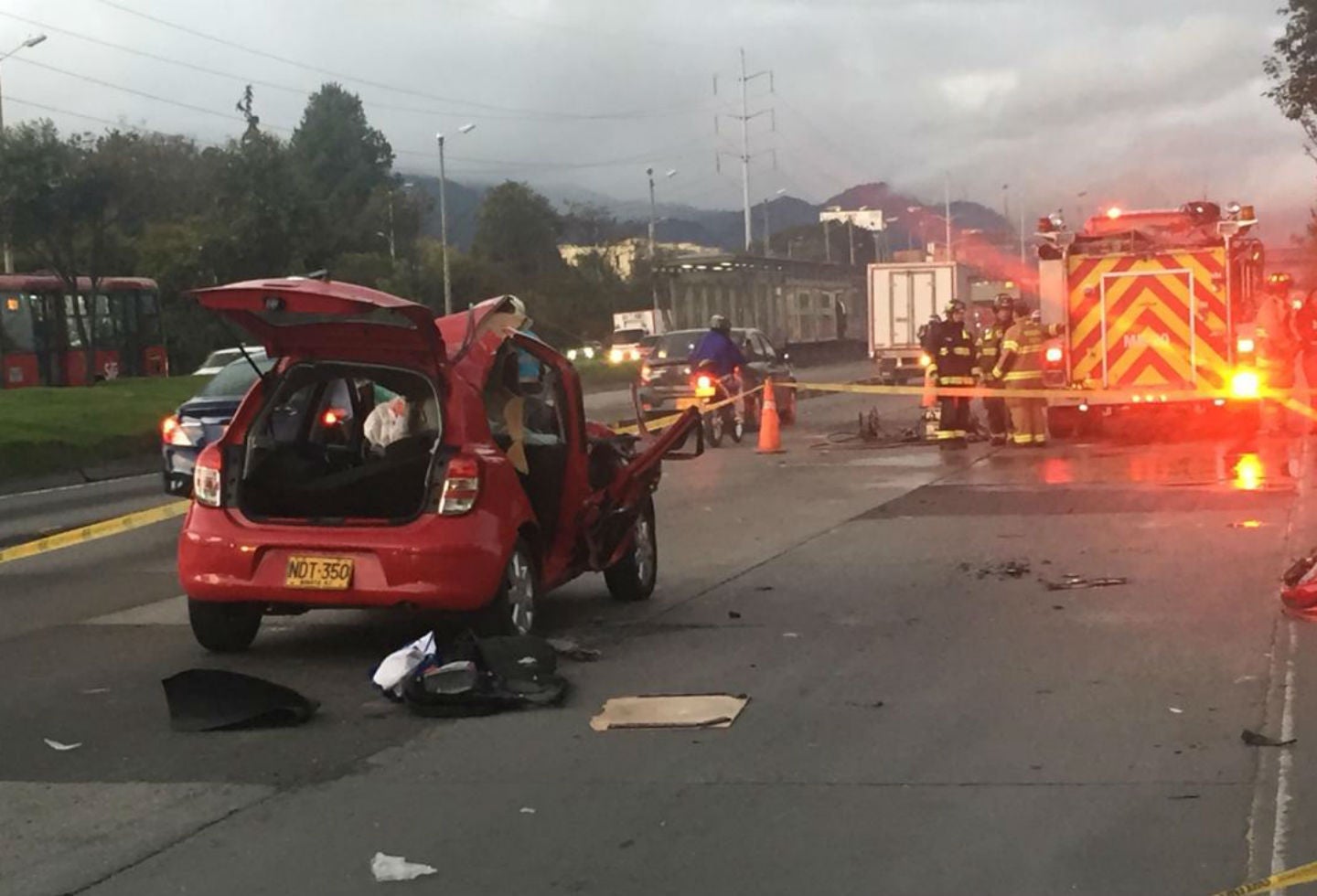 Accidente en la Autopista Norte con Calle 153