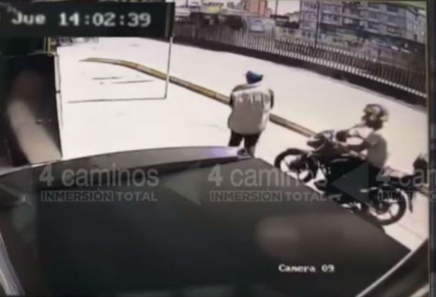 Moto del patrullero Óscar Guevara