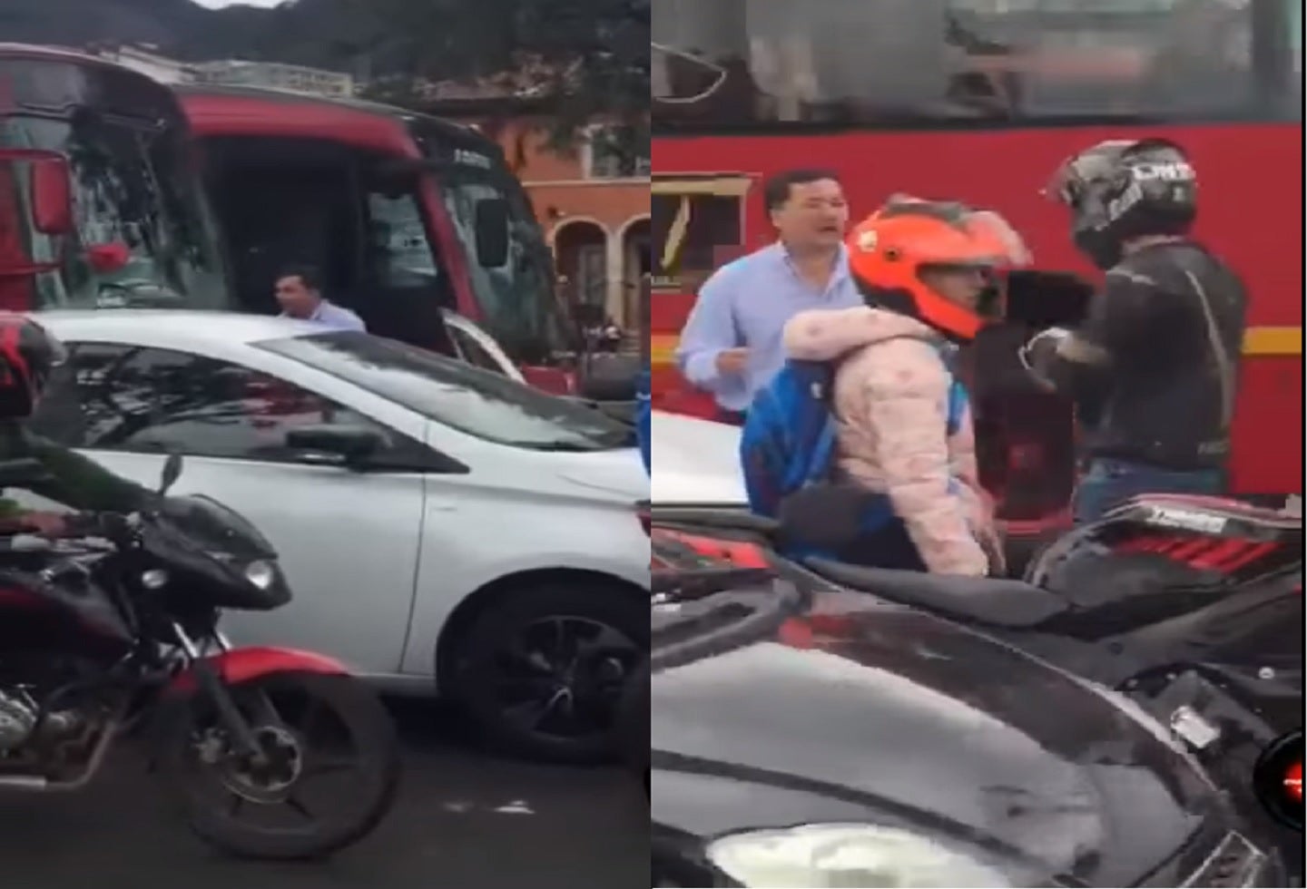 Pelea en vía de Bogotá