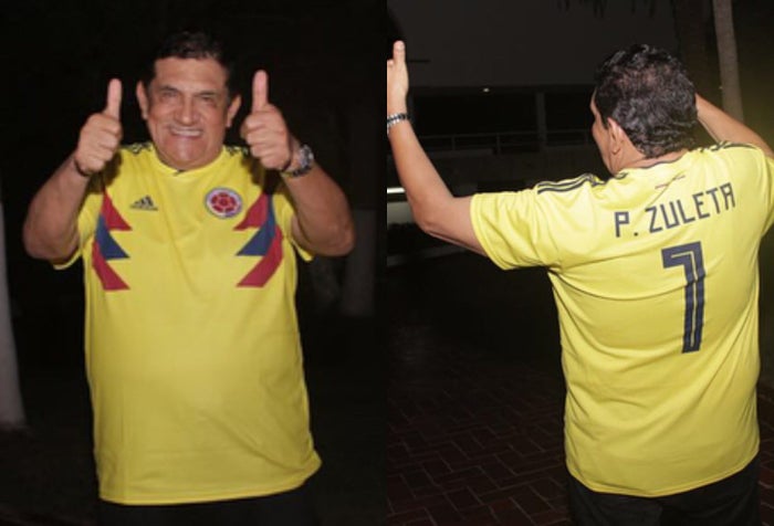 Poncho Zuleta cantó el himno de Colombia en juego contra Venezuela