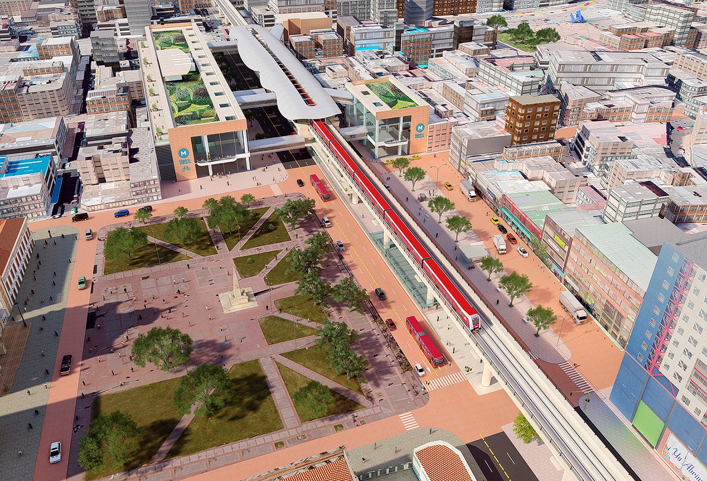 Un render del Metro de Bogotá