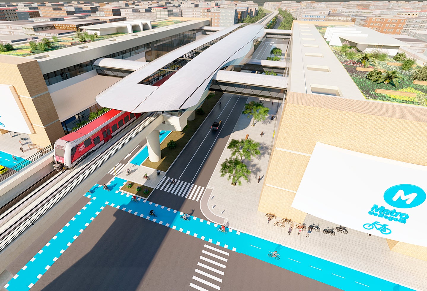 Un render del Metro de Bogotá