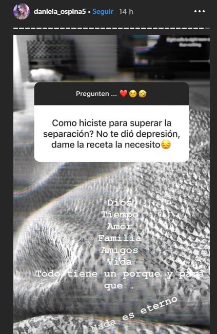 Historias de Instagram de Daniela Ospina