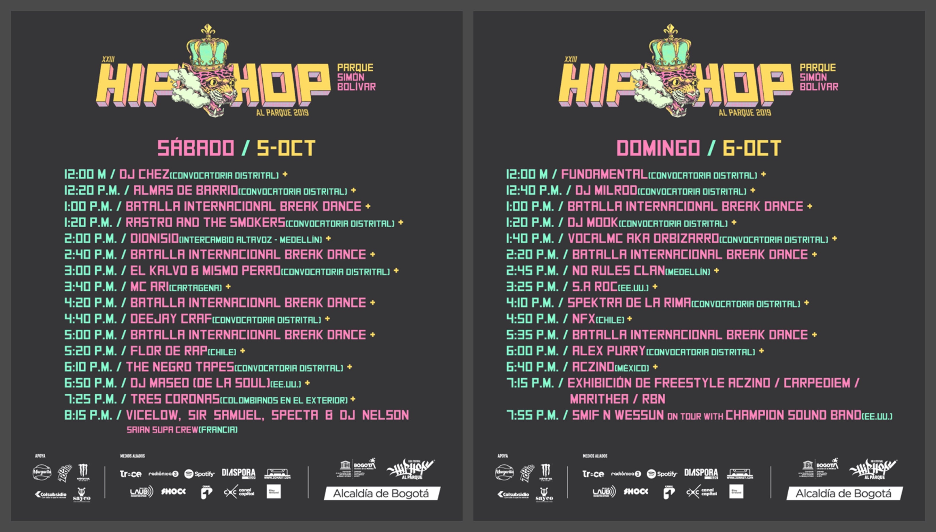 Cartel Festival Hip Hop al Parque 2019