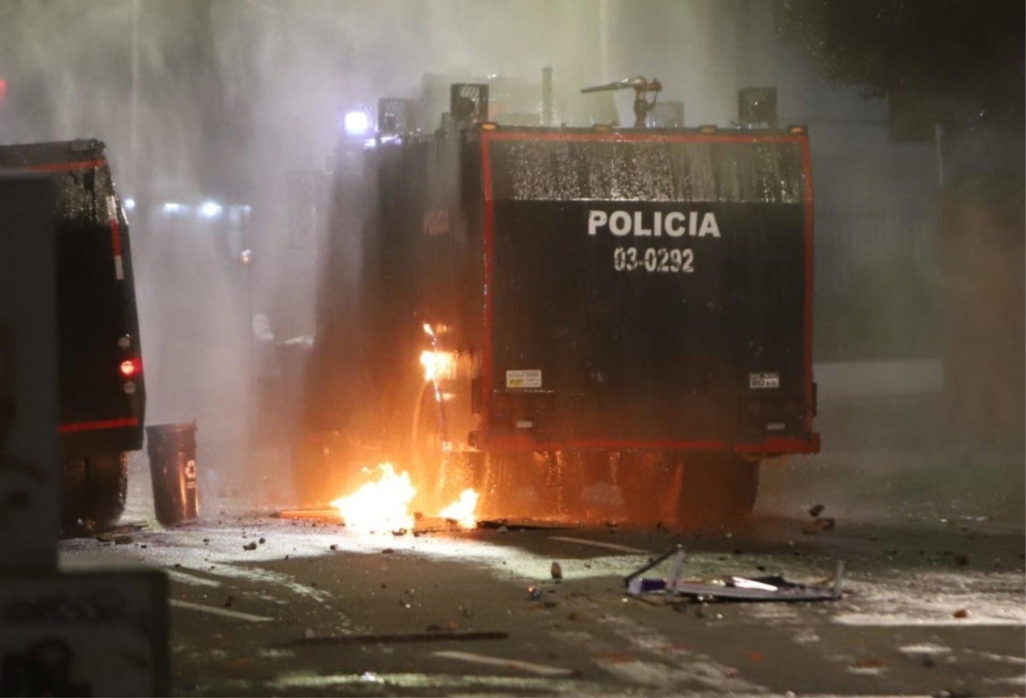 Protestas cerca de la Universidad Pedagógica