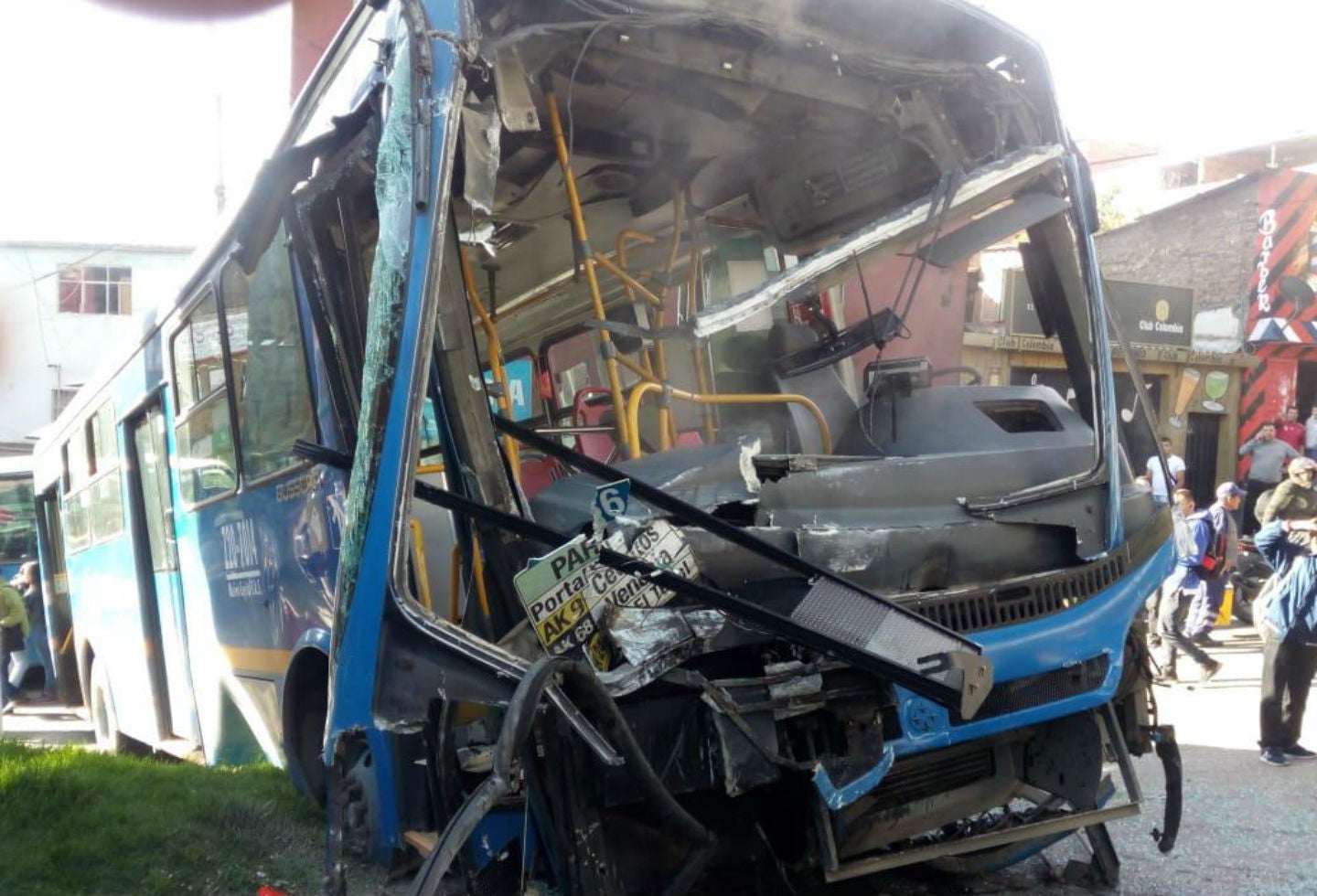 Accidente de bus del Sitp en el sector Lucero, sur de Bogotá.