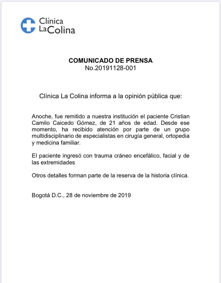 Comunicado Clínica La Colina