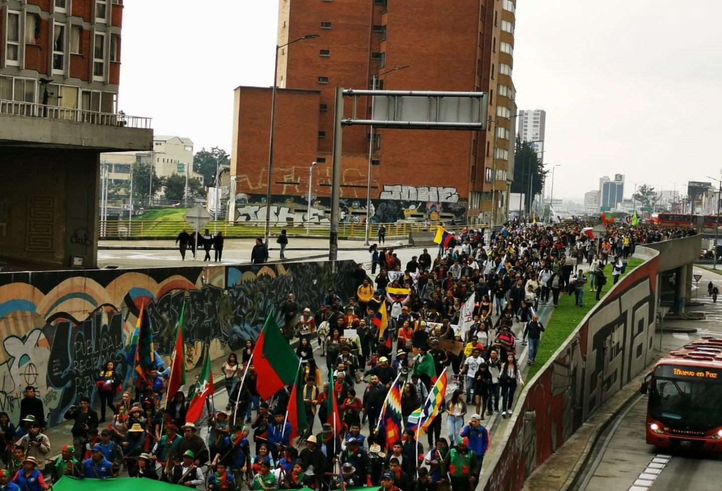Noveno día de protesta en Bogotá