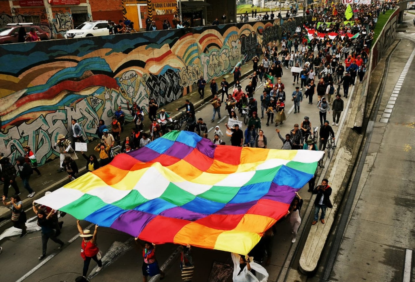 Noveno día de protesta en Bogotá