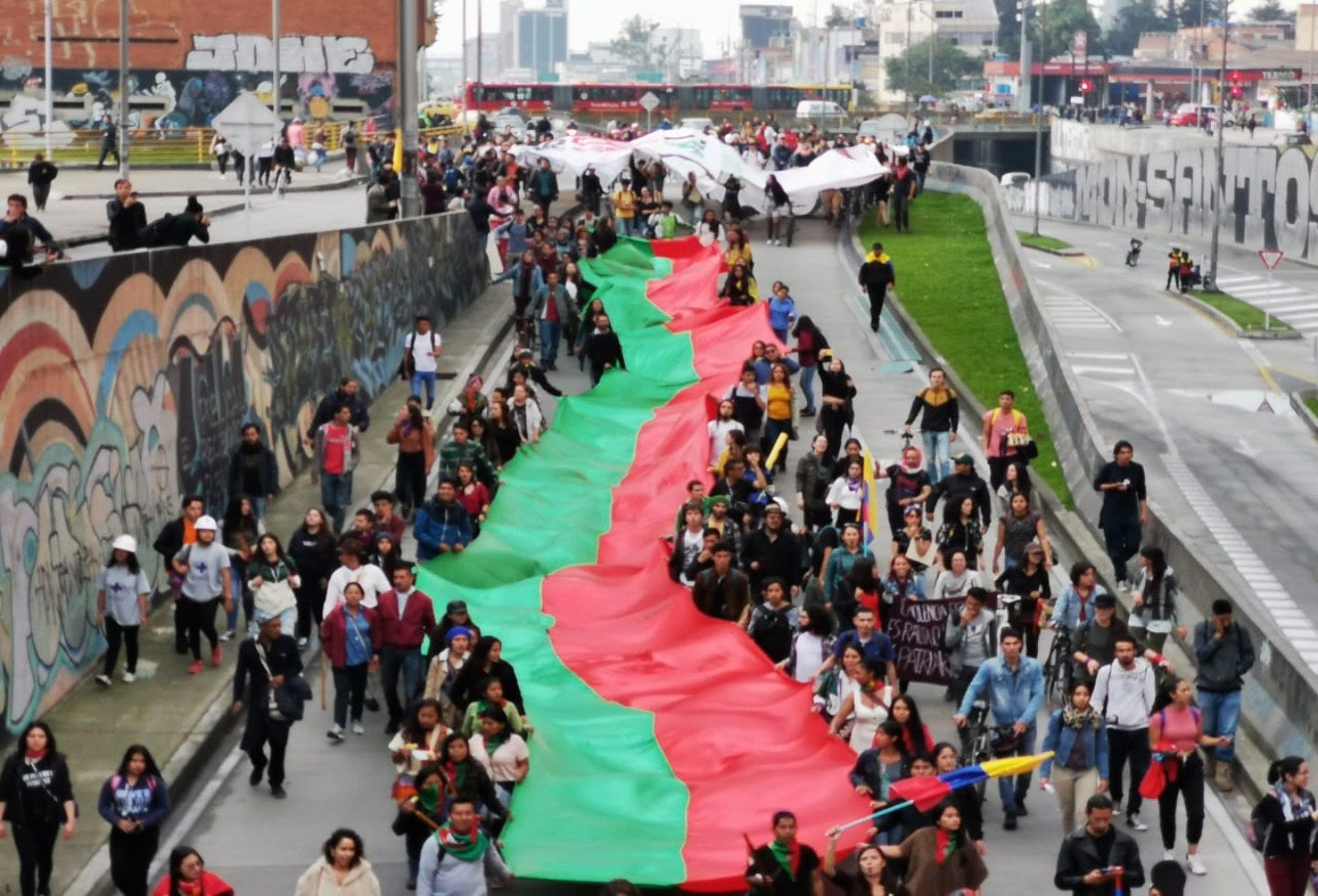 Noveno día de protesta en Bogotá