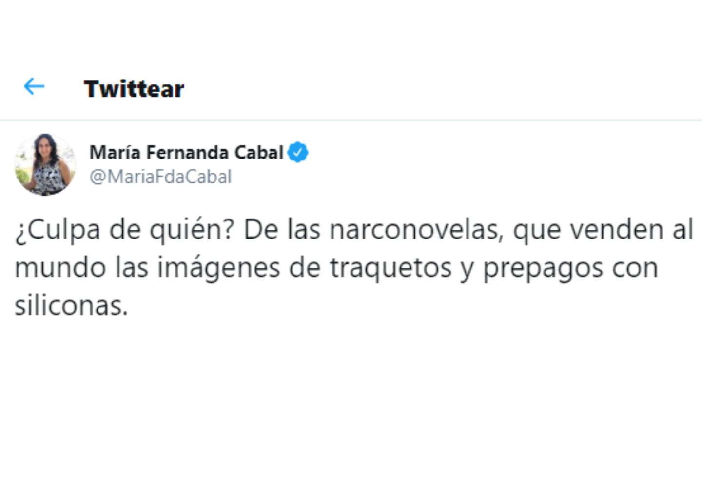 Twitter de María Fernanda Cabal sobre Steve Harvey
