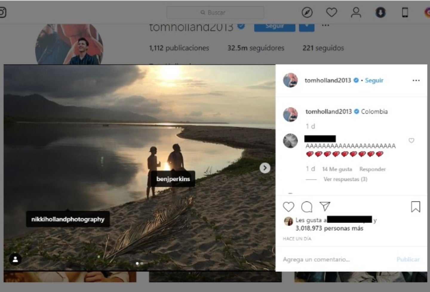 Tom Holland en Colombia