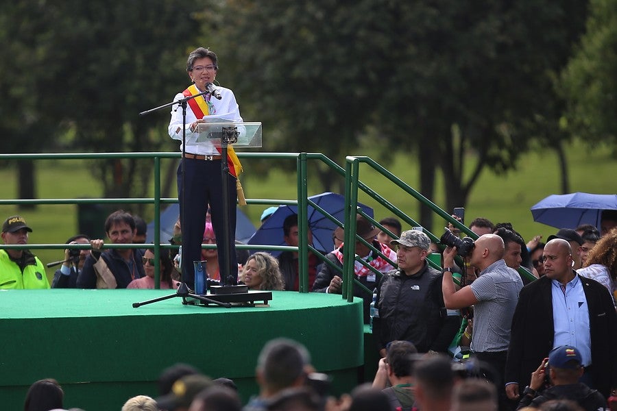 Claudia López realiza su discurso de posesión como alcaldesa de Bogotá