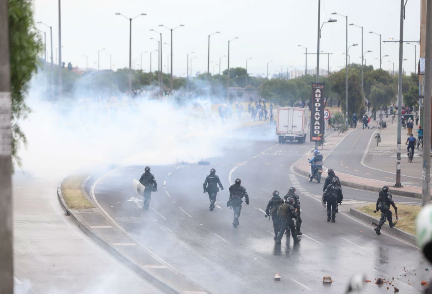Esmad, disturbios en Banderas, Bogotá