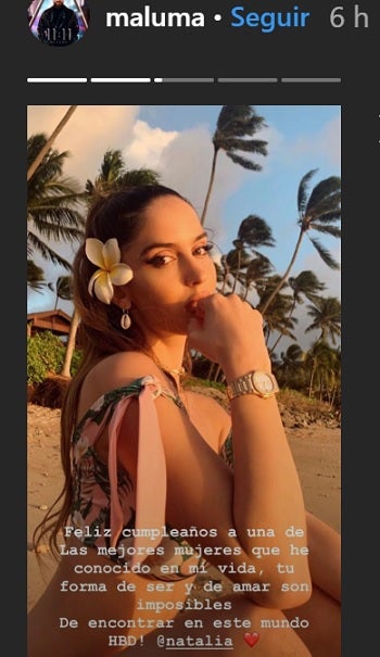 Mensaje de Maluma a Natalia Barulich por su cumpleaños