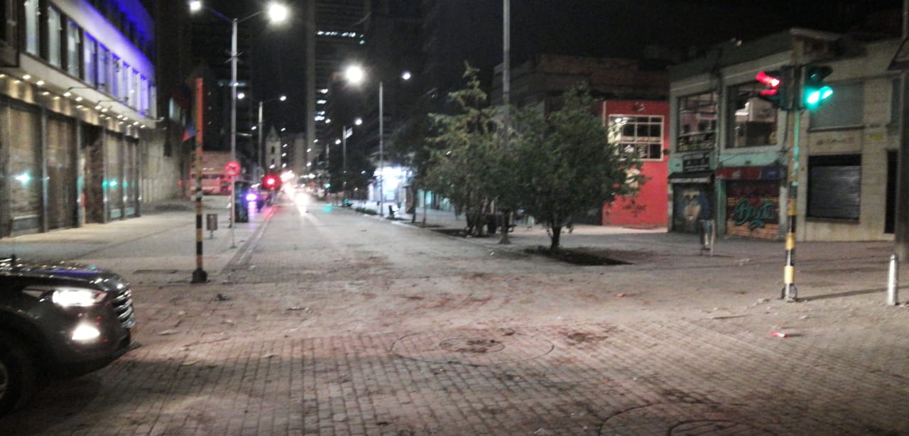 Carrera Septima luego de la limpieza de escombros.