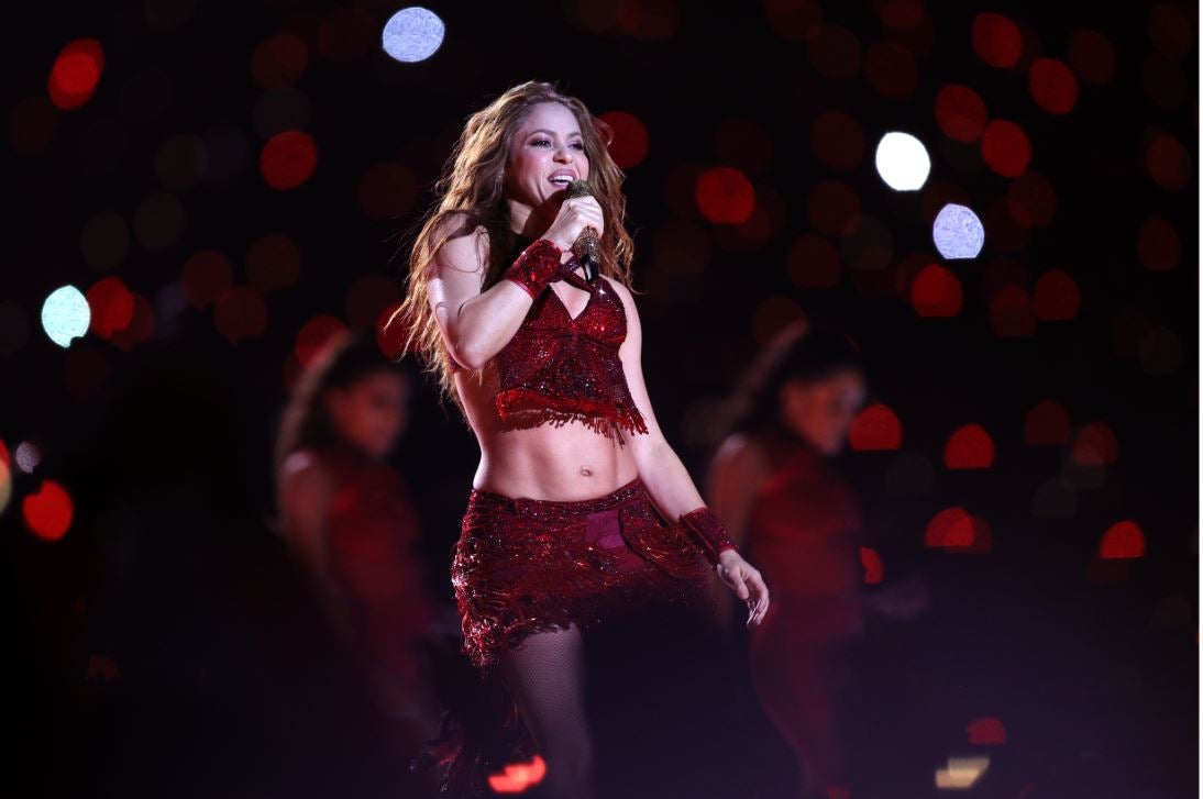 Shakira, durante su presentación en el súper bowl.