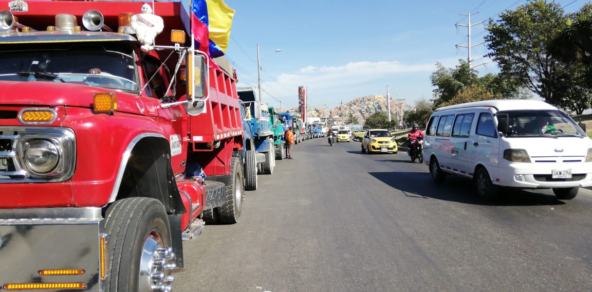 Protesta de transportadores en Bogotá