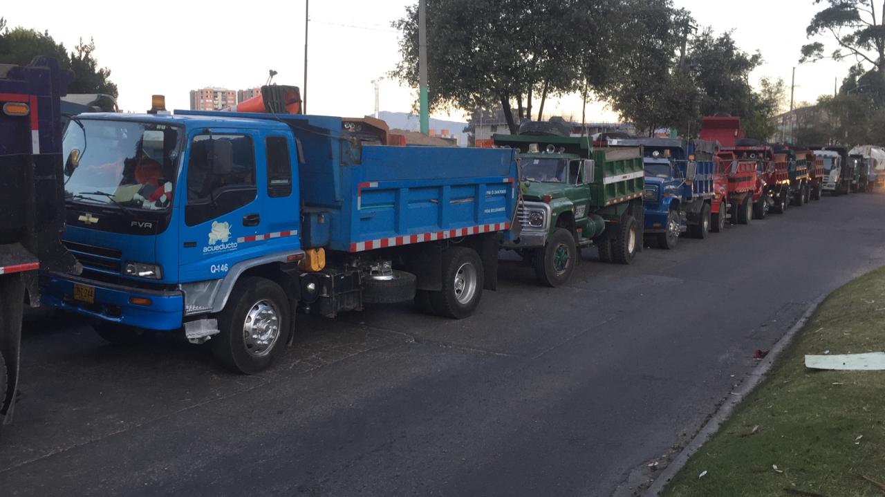 Camioneros protestanto