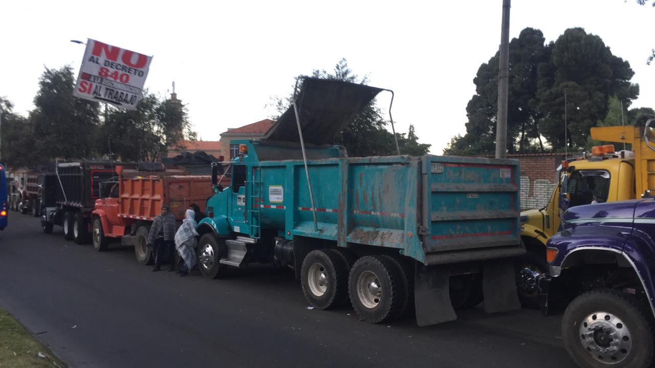 Protestas de camioneros en Bogotá
