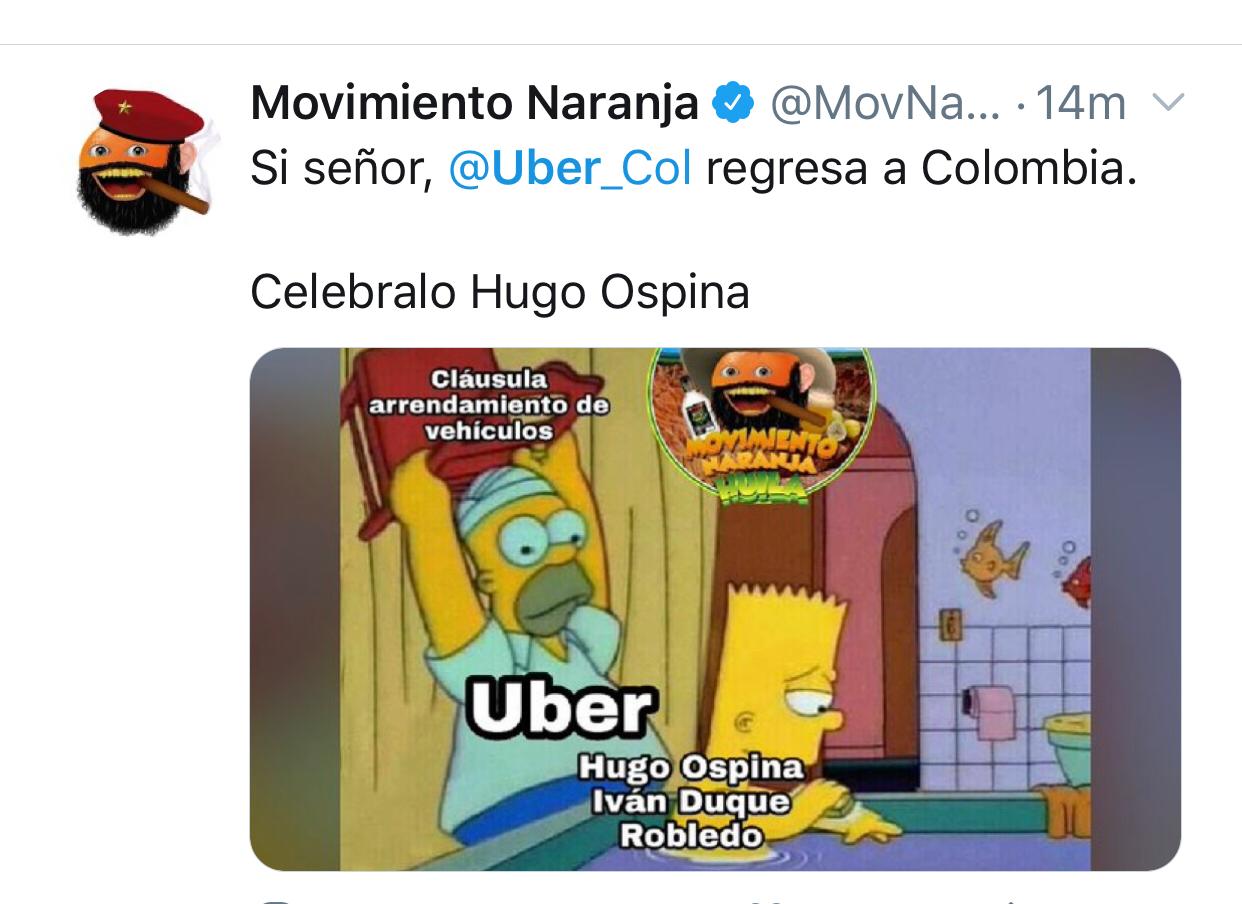 Memes por el regreso de Uber a Colombia