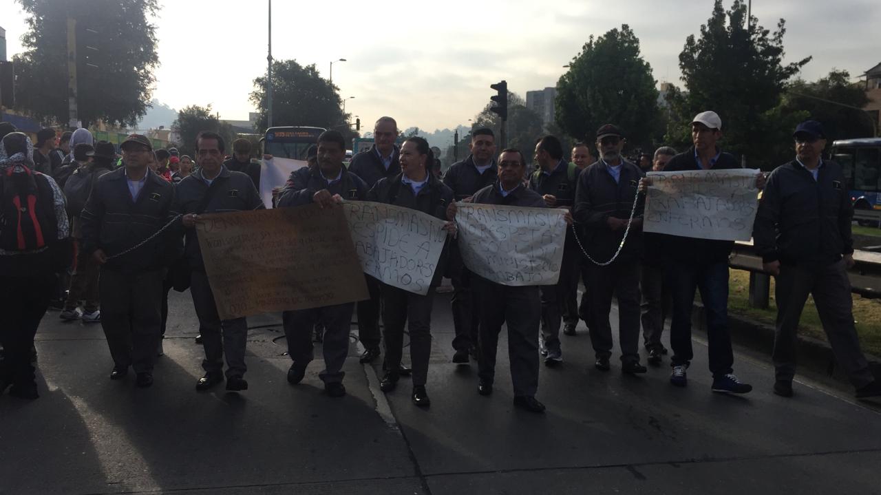 Protesta en Transmilenio