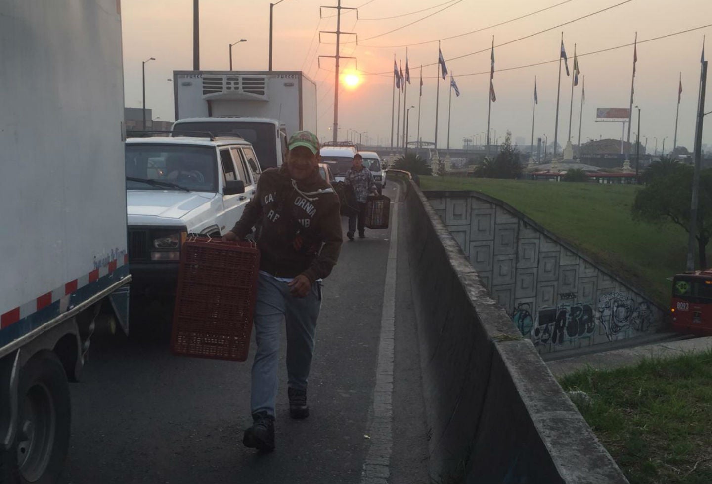 Trancon cerca a Corabastos en Bogotá