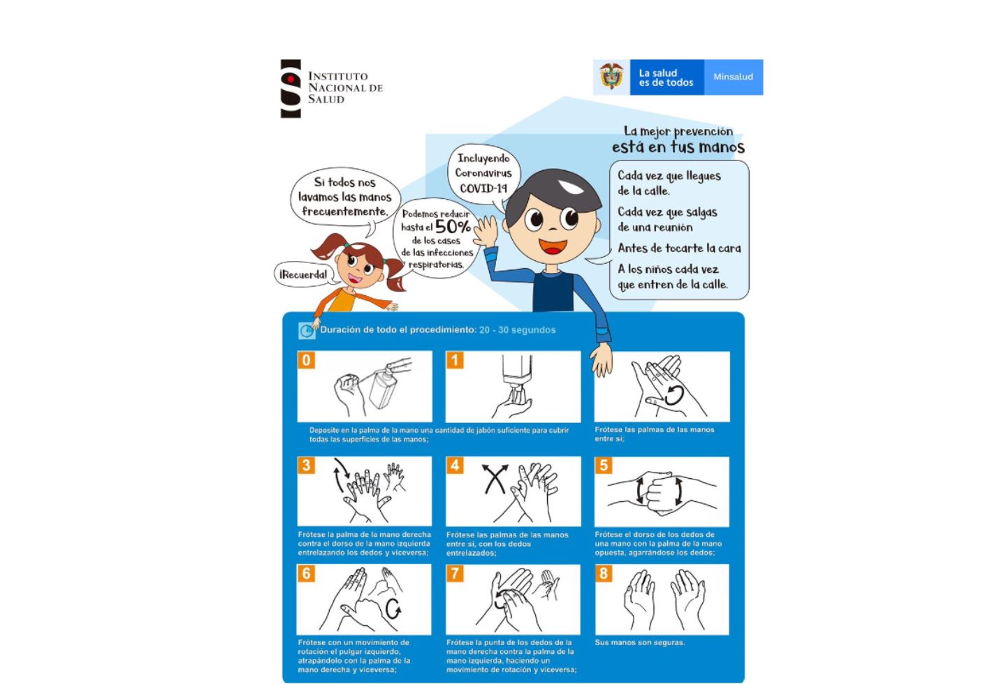 Recomendaciones frente al coronavirus en Colombia